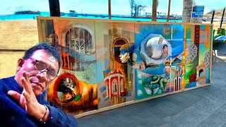 Artistas pintan mural para llamar al rescate de los monumentos históricos en Paita