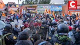 Violencia y enfrentamientos durante mitin de Keiko Fujimori en Huancayo (FOTOS)