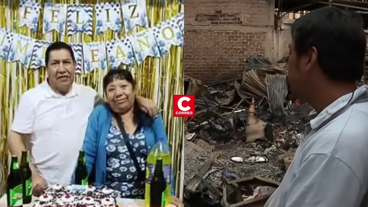 VMT: mujer muere calcinada tras intentar rescatar a su esposo durante incendio en su vivienda. Composición: Diario Correo.