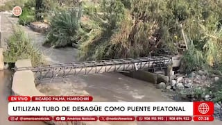 Huarochirí: Vecinos utilizan canal de regadío como puente peatonal