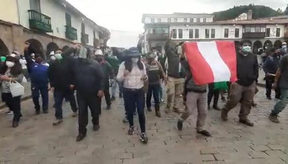 Protestas en Cusco por llegada de Keiko (Juan Sequeiros)
