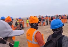 Tacna: Con protesta trabajadores evitan despido de dirigentes de obra de doble vía