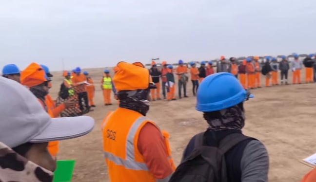 Tacna: Con protesta trabajadores evitan despido de dirigentes de obra de doble vía