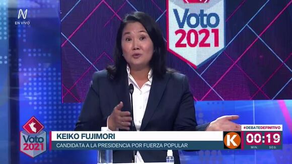 Keiko Fujimori ataca a candidatos Yohny Lescano, Rafael López Aliaga y Verónika Mendoza