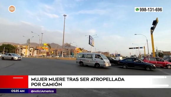 Mujer es atropellada por camión en Los Olivos