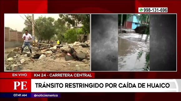 Tránsito restringido por caída de huaico en la Carretera Central
