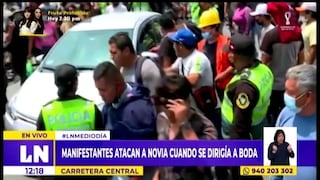 Novia herida en paro de transporte: El preciso instante cuando lanzaron una piedra al vehículo (VIDEO)