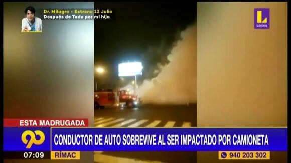 Conductor sobrevive a choque en le Rimac