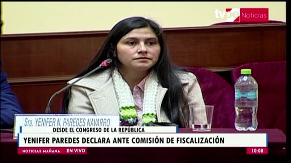 Declaraciones de Yenifer Paredes en el Congreso de la República