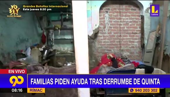 Derrumbe de quinta en el Rímac