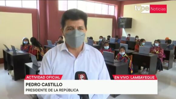Presidente Pedro Castillo participa en la inauguración del colegio Virgen de las Mercedes