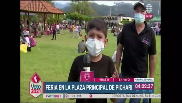 Niño en el Vraem sorprende al aparecer como reportero