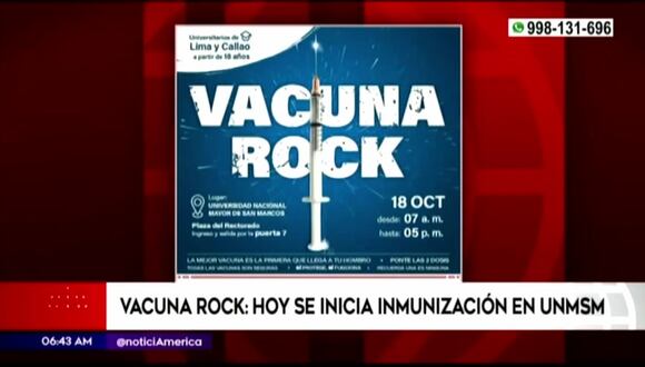 Vacuna Rock inicia hoy en UNMSM