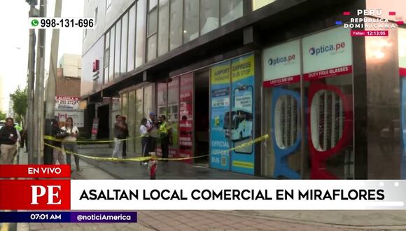 Asaltan local comercial en Miraflores
