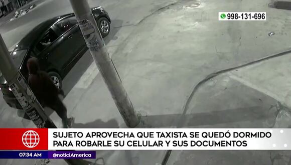 Sujeto aprovecha que taxista se quedó dormido para robarle