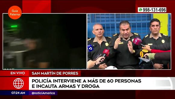 Detienen a 60 personas en operativo