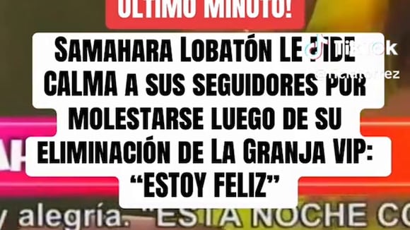 CORREO | Samahara Lobatón a sus seguidores tras ser eliminada de ‘La Granja VIP’: Sé que varias fueron al hotel y lloraron