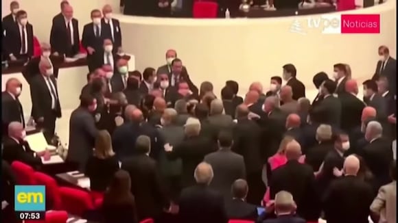Turquía: Ministro y congresista se agarran a golpes en debate parlamentario