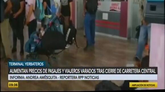 Terminal Yerbateros: precios de pasajes a Huancayo se duplica por cierre de la Carretera Central