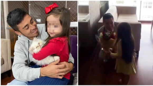 CORREO- Rodrigo Cuba enternece al regalarle un ramo de flores a su hija