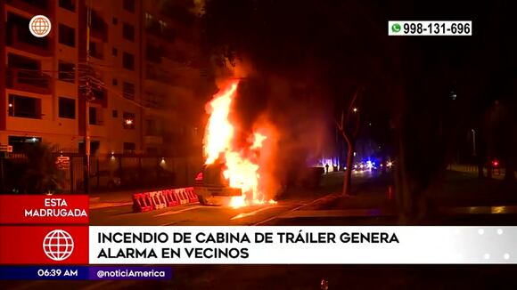 San Isidro: camión se incendia en la calle