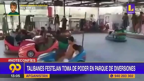 Talibanes en parque de diversiones
