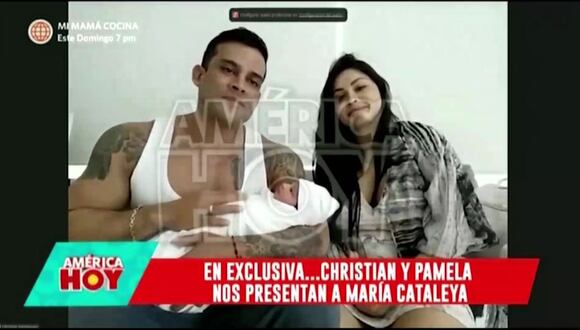 Christian Domínguez y Pamela Franco presentaron a su bebé a un día de su nacimiento