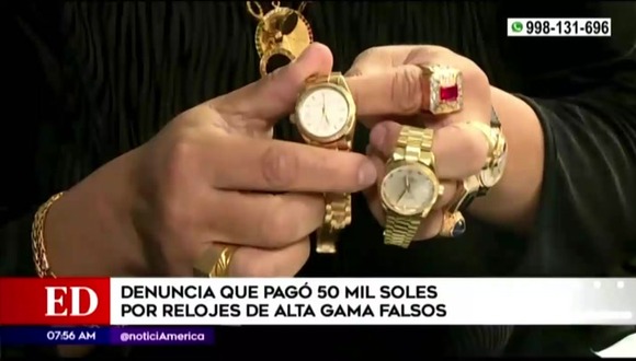 Hombre denuncia que pagó 50 mil soles por dos Rólex falsos