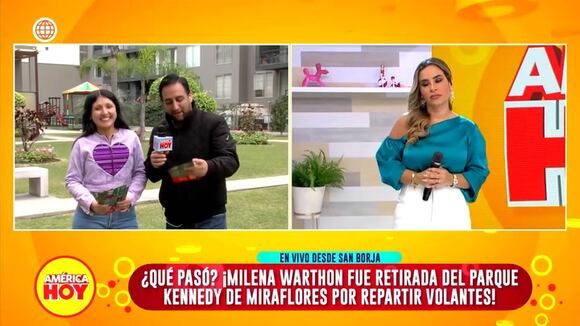 Enlace con Milena Warthon tras incidente en el Parque Kennedy