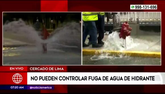 Cercado de Lima: hidrante revienta en la avenida Arequipa