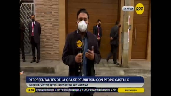Rubén Ramírez, de la misión de observadores de la OEA, se reunieron con Pedro Castillo en Breña. (RPP)