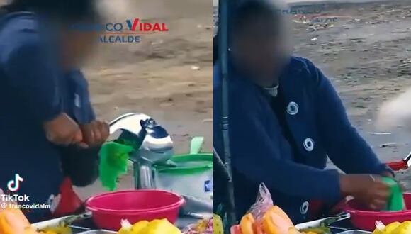 Ate: Captan a mujer vendiendo jugo de naranja en condiciones insalubres