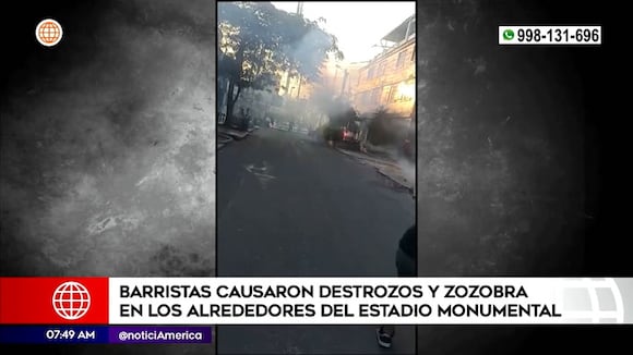 Barristas causan destrozos estadio monumental