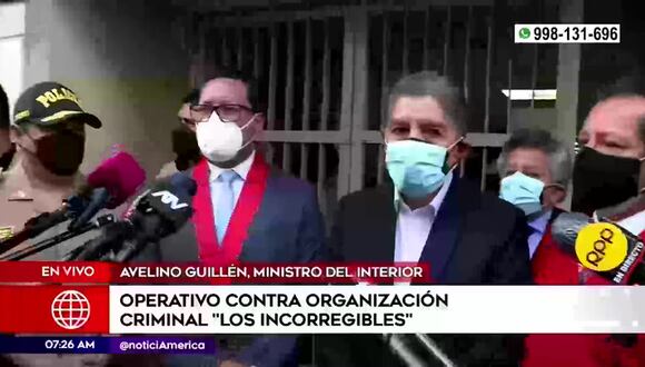 Ministro del Interior supervisa operativo contra 'los incorregibles'