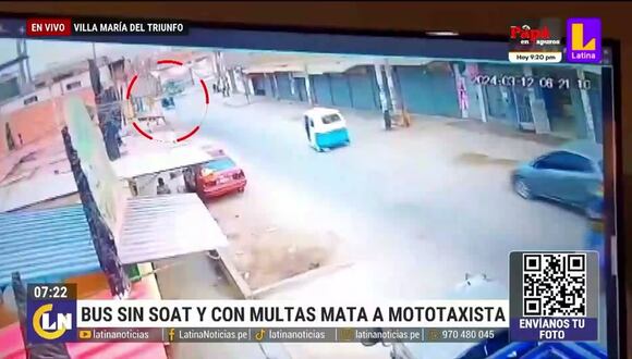 Bus embiste a mototaxi