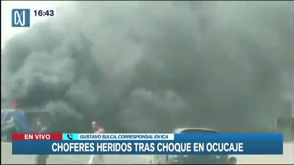 Un fallecido tras un choque en la Panamericana Sur a la altura de Ocucaje en Ica