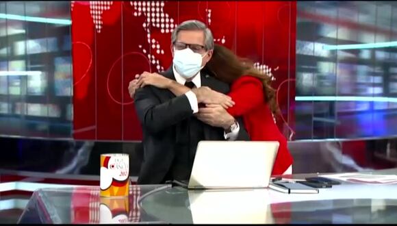 Verónica Linares le da tierno abrazo a Federico Salazar tras haber superado la COVID-19