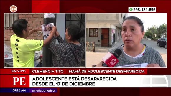 Madre denuncia desaparición de su hija de 15 años