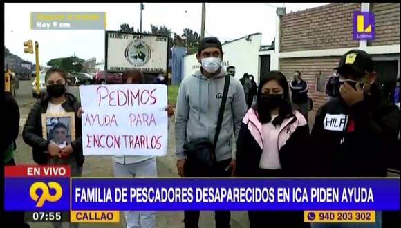 Familia de pescadores desaparecidos en Ica piden ayuda