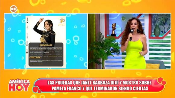 Janet Barboza dice que Pamela Franco no le paga a manager