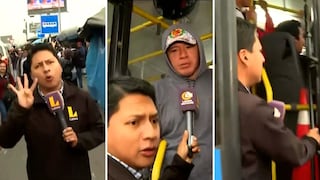 Reportero sube a bus durante transmisión en vivo y queda ‘atrapado’ (VIDEO)