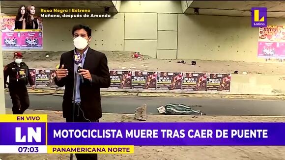 Motociclista muere tras caer de puente