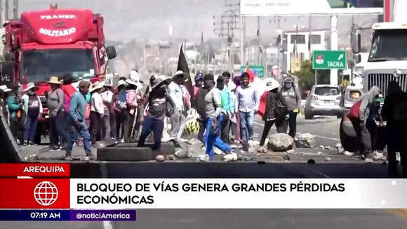 ¿Cuánto pierde Arequipa al día por el bloqueo de las principales vías?