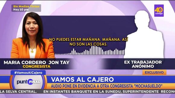 Presentan audios que comprometen a congresista María Cordero