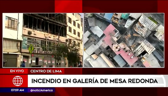Incendio en galería de Mesa Redonda
