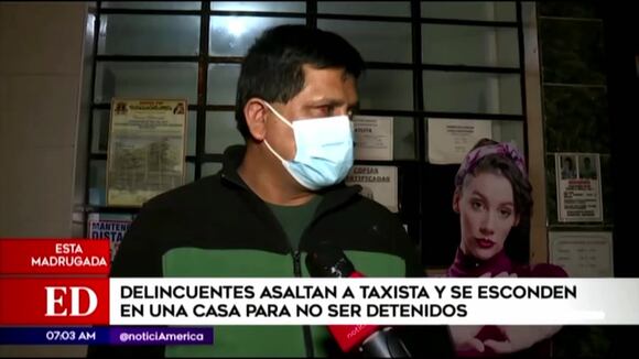 Asaltan a taxista y se esconden en casa