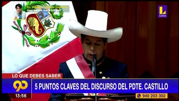 5 claves del discurso de Pedro Castillo