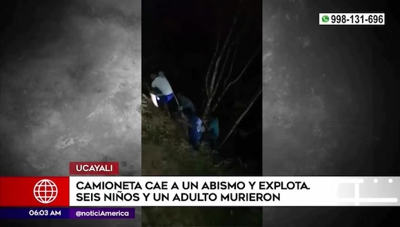 Ucayali: seis niños y un adulto murieron calcinados tras caída de camioneta a abismo