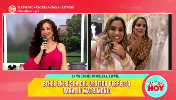 Ethel Pozo viajó a España a ver vestidos de novia