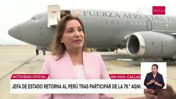 Dina Boluarte vuelve al Perú